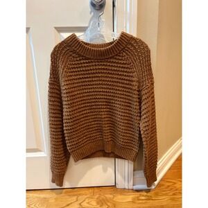 NWOT Universal Thread Goods Co Textured Knit Cropped Sweater Amber Brown XS